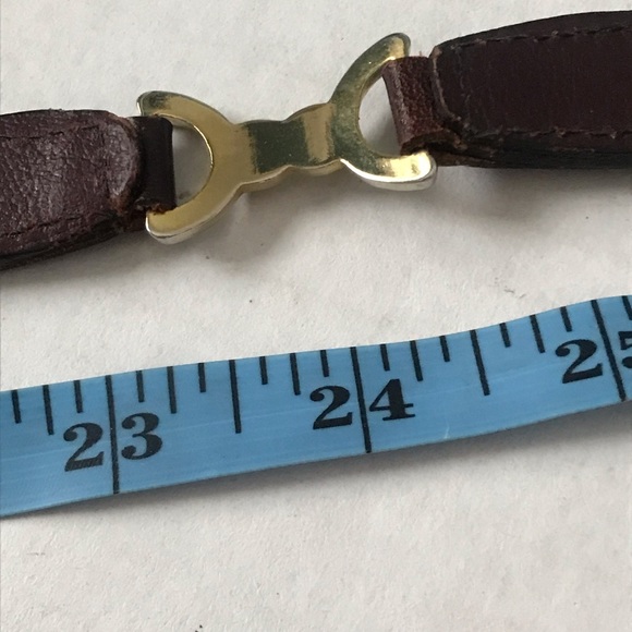 ETIENNE AIGNER Belt Logo Gold Hardware Brown Sz 28 - Picture 9 of 14